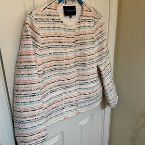 Gently Used Lafayette 148 New York Albano Striped Tweed Jacket